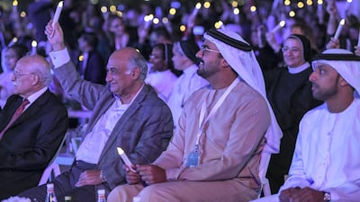Crowds soak up the atmosphere at the UAE Peace Gathering.