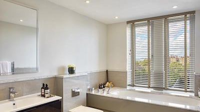 The master bedroom has a large Jacuzzi style bath, separate rainfall shower and double vanity unit. Courtesy CPC Group