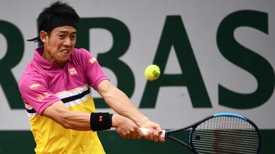 Kei Nishikori defeated Quentin Halys in straight sets in the French Open third round. AFP