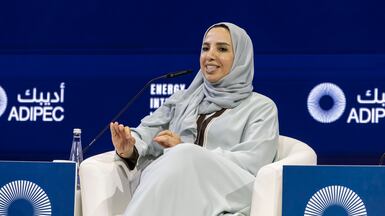 Adnoc Gas chief executive Fatema Al Nuaimi, speaking at Adipec on Tuesday, said the agreement with Shell sets a new benchmark for large-scale LNG projects. Antonie Robertson / The National