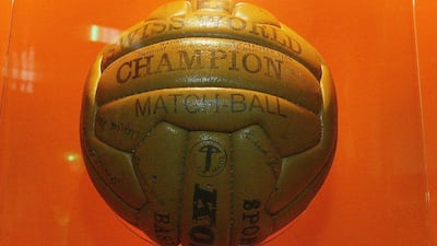 The football used during the 1954 World Cup in Switzerland. Getty Images