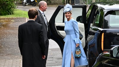 Sophie, Duchess of Edinburgh, arrives to attend the wedding of Princess Anne's son, Peter Phillips, and Harriet Sperling at All Saints' Church. Reuters