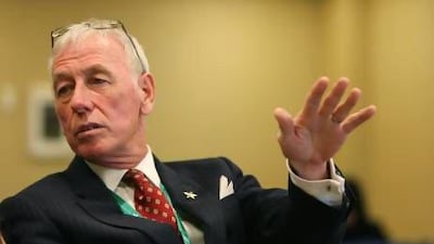 Prof. David Wray, the dean of Dubai School of Dental Medicine, highlights the need to raise awareness of oral cancer, on the sidelines of the Arab Health Exhibition in Dubai. Pawan Singh / The National