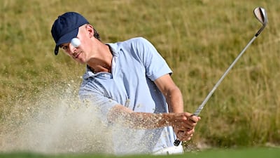 Petr Hruby of the Czech Republic plays his third shot on the ninth hole on day two of the Czech Masters in Prague. Getty Images