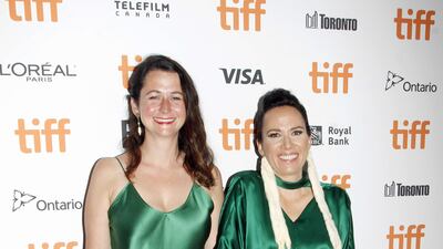 Tara Woodbury and Danis Goulet at the 'Night Raiders' premiere during Tiff. AFP