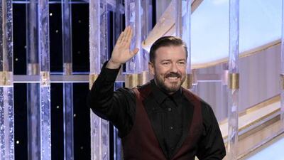 Fourth-time host Ricky Gervais. NBC / NBCU via Getty Images