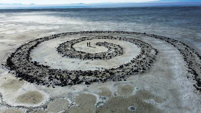 The Great Salt Lake is shown in the background of the earthwork Spiral Jetty by Robert Smithson Tuesday, Feb. 1, 2022, on northeastern shore of the Great Salt Lake near Rozel Point in Utah. Last year the Great Salt Lake matched a 170-year record low and kept dropping, hitting a new low of 4,190. 2 feet (1,277. 2 meters) in October. (AP Photo / Rick Bowmer)
