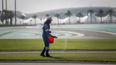 A team of gardeners has laid 75 acres of landscaped grass, and planted 715 palm trees and 150,000 flowers in preparation for the event. Courtesy Seven Media