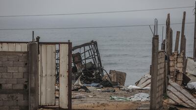 A Hamas site is in ruins after an Israeli airstrike in Beit Lahiya. EPA
