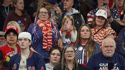 Guests at a campaign rally with US President Donald Trump on October 13 in Wasilla, Alaska. Getty Images / AFP