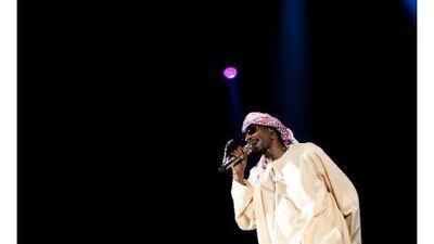 ABU DHABI, UNITED ARAB EMIRATES ñ May 6, 2011: American hip-hop artist Snoop Dogg performs at Yas Arena in Abu Dhabi on Friday May 6, 2011. ( Andrew Henderson / The National )