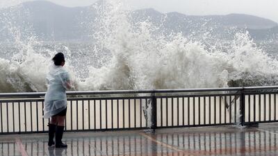 Typhoon Hato forced the cancellation of trading on the Hong Kong Stock Exchange. Tyrone Siu /Reuters