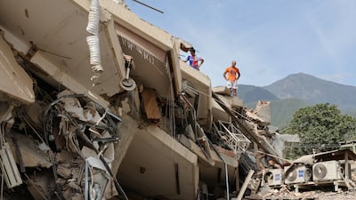 Damaged buildings in La Guaira, which is among the areas hit hardest by the tremors. Getty Images