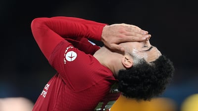 Liverpool's Curtis Jones reacts after a missed chance. Getty