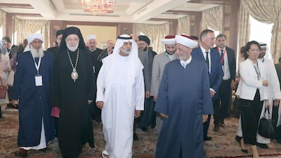 Sheikh Nahyan bin Mubarak, Minister of State for Tolerance, attends the two-day International Muslim Minorities Congress in Abu Dhabi on Tuesday. Wam