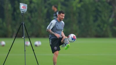 Lionel Messi of Inter Miami during training. AFP