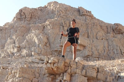 Caroline Leon training in the RAK Mountains. Courtesy Caroline Leon