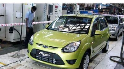 A Figo rolls off the production line in Chennai. Ford's second Indian factory will be in Gujarat state.