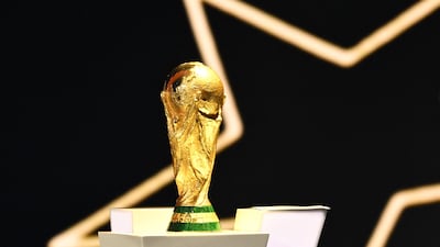 The Fifa World Cup trophy during the draw for the 2026 finals in in Washington this month. AFP
