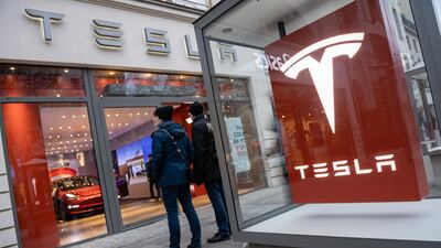 Tesla, which joined the S&P 500 index in December, delivered close to 500,000 vehicles globally last year. EPA