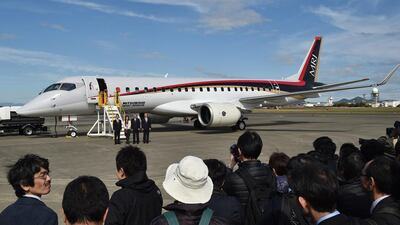 Japan's first domestically produced passenger jet, the Mitsubishi Regional Jet, is competing with Brazilian and Canadian rivals in the global market for smaller aircraft. Kazuhiro Nogi / AFP