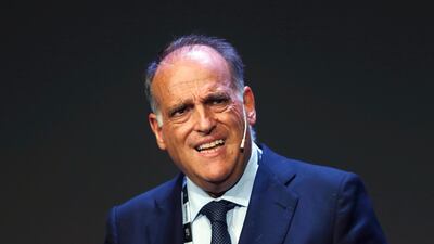 La Liga president Javier Tebas has been a fervent critic of PSG for their financial outlays. AP.