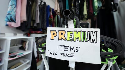 Garments at ukay ukay thrift shop Bodega on Hamdan Street, Abu Dhabi. Photo: Chris Whiteoak / The National