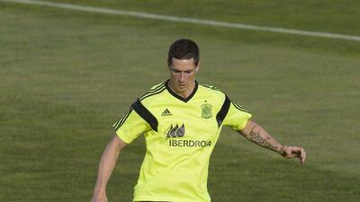 Fernando Torres during a training session with Spain on Monday. Dani Pozo / AFP / May 26, 2014