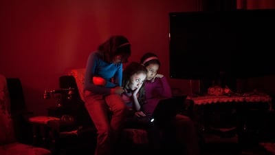 Yara and her friends prepare a dance number during a blackout. Fuel is scarce in Gaza and many families only receive six to eight hours of electricity a day.