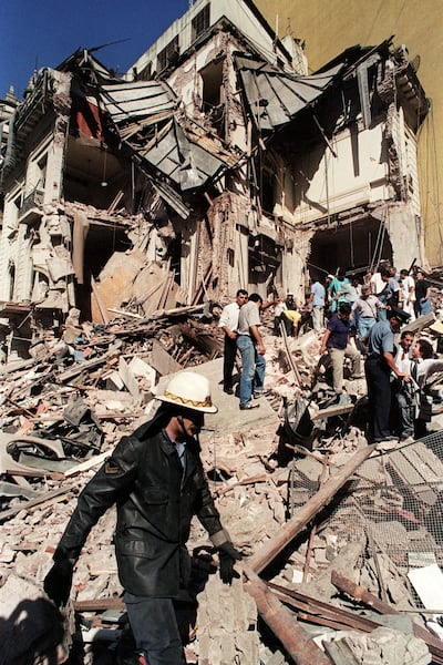 The wreckage of the Israeli embassy in Buenos Aires following the bombing in 1992. AFP