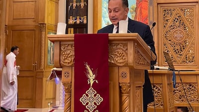 The services at St Anthony’s Orthodox Church in Abu Dhabi were attended by the Egyptian ambassador to the UAE, Sherif Issa. Photo: Ramez Riad