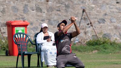 Aryan Lakra caught Chris Greaves off Ahmed Raza's bowling.