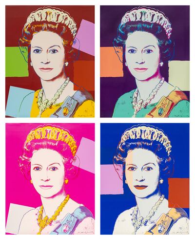 The silkscreen print is one of four portraits of the late monarch that Andy Warhol included in his Reigning Queens series. Photo: Sotheby's