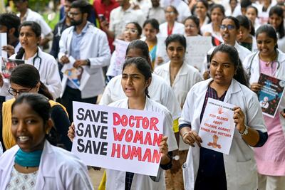 Protests by Indian medical staff have swept the country. AFP