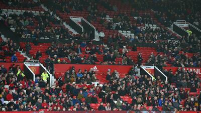 Empty seats are seen around Old Trafford during Manchester Uited's match against Burnley. Getty Images