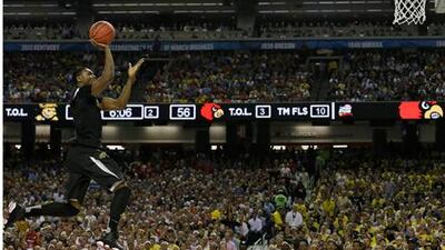 Cleanthony Early goes for a shot for Wichita State during their defeat to Louisville in the NCAA Final Four.