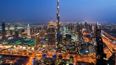 The views of Burj Khalifa and Downtown.