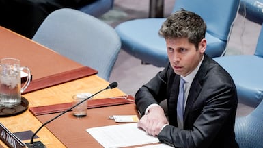 OpenAI chief executive Sam Altman attends a UN Security Council meeting. Bloomberg
