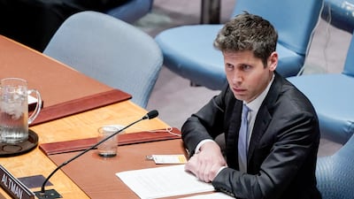 OpenAI chief executive Sam Altman attends a UN Security Council meeting. Bloomberg