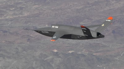The XQ-58A Valkyrie on its second test flight. Kratos Defense & Security Solutions, Inc. and the Air Force Research Laboratory received an Aviation Week Network Laureate Award for this concept aircraft. Photo: US Air Force