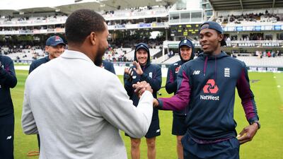 Archer of England is presented his test cap. Getty Images