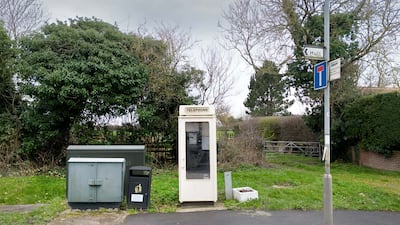 A cream coloured K8 phone kiosk on Main Road, Wawne, near Hull, East Yorkshire. Photo: Historic England