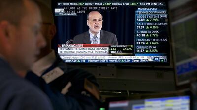 The US Federal Reserve chairman Ben Bernanke has intimated that quantitative easing easing could be pushed back further into next year. Richard Drew / AP Photo