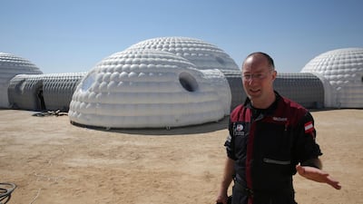 Gernot Groemer, commander of the AMADEE-18 Mars simulation mission. More than 200 space scientists from 25 countries are conducting field tests in Oman's southern deserts. Sam McNeil / AP Photo
