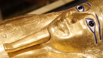 The coffin on display. Reuters