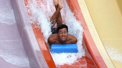Dreamland Aqua Park is located in Umm Al Quwain. The one-day general admission ticket to the park gives a full access to all rides and attractions which starts from Dh160. Admission for children that are under 1.2 metres is Dh100 and senior admission for visitors aged 65 and above is also Dh100. A family package includes two adults and two children below 1.2 metres and costs Dh450. Children aged under 2 years old are free of charge. Pawan Singh / The National