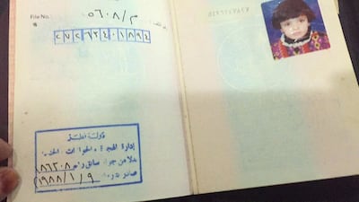 Khaznah Al Marri's passport. Three years after their expulsion from Qatar in 1999, her family’s passports were revoked.Courtesy of Khaznah Al Marri