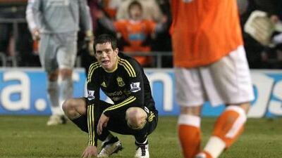 Liverpool’s Daniel Agger after his side lost 2-1 away to Blackpool on Wednesday night.