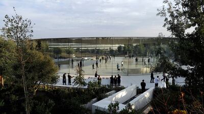 People arrive for a new product announcement at the Steve Jobs Theater on the new Apple campus, on Tuesday, September 12, 2017, in Cupertino, California. Marcio Jose Sanchez / AP Photo