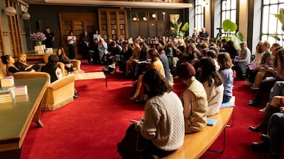 Guests at the Miu Miu Literary Club in Milan. Photo: Miu Miu